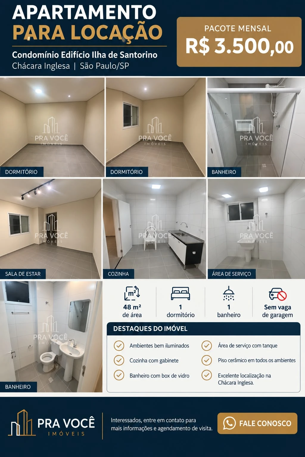 Arte do apartamento do Ilha de Santorino feita pela Pra Você